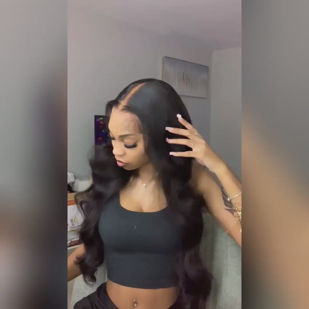 Lemoda 13x6 Body Wave HD Lace Front Wigs Human Hair for Women 13x4 Lace Front Human Hair Wig with Baby Hair Natural Black