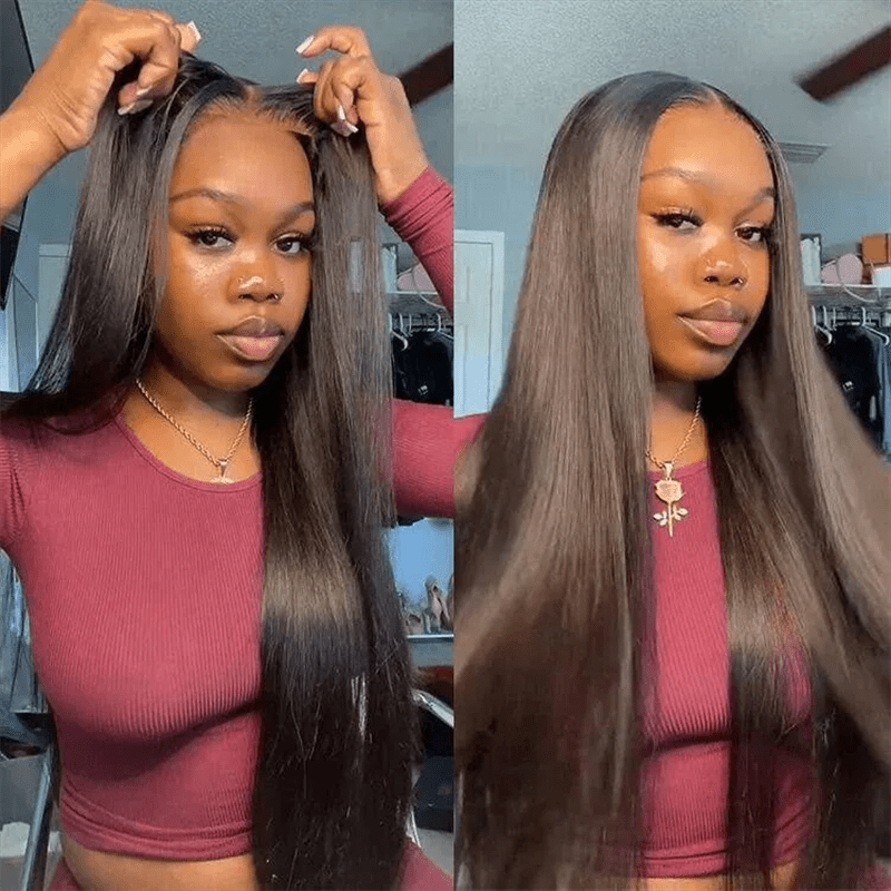 Silky Straight Glueless Wigs 7x5 Lace Closure Wigs Bleached Knots Beginner Friendly - Lemoda Hair