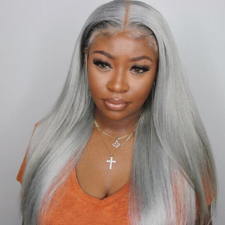Silver Grey Straight 3 Bundles With 4x4 Closure 100% Remy Human Hair - Lemoda Hair