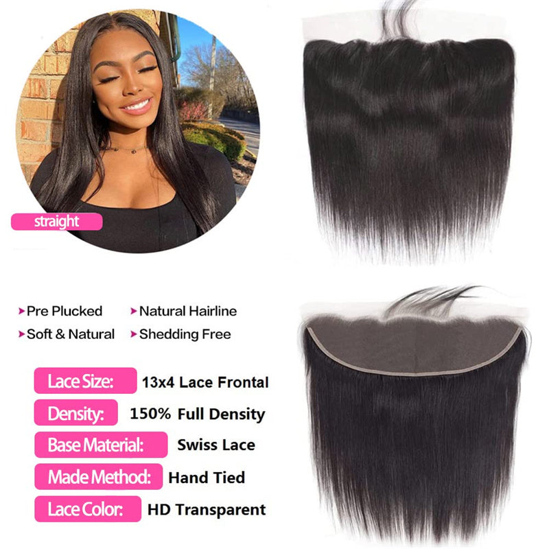 Lemoda 13x4 Ear to Ear HD Lace Frontal Straight Hair Lace Frontal Closure With Baby Hair