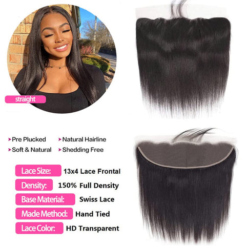Lemoda 13x4 Ear to Ear HD Lace Frontal Straight Hair Lace Frontal Closure With Baby Hair