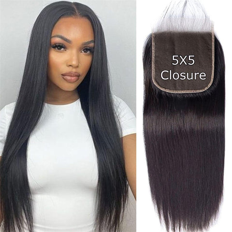 Lemoda Straight Hair 5x5 Transparent HD Lace Closure Virgin Human Hair Frontal Closure