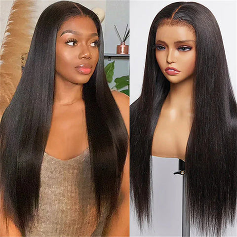 Lemoda 4C Edges Hairline Straight Hair 13x4 13x6 HD Invisible Lace Front Wigs With Kinky Edges Curly Baby Hair
