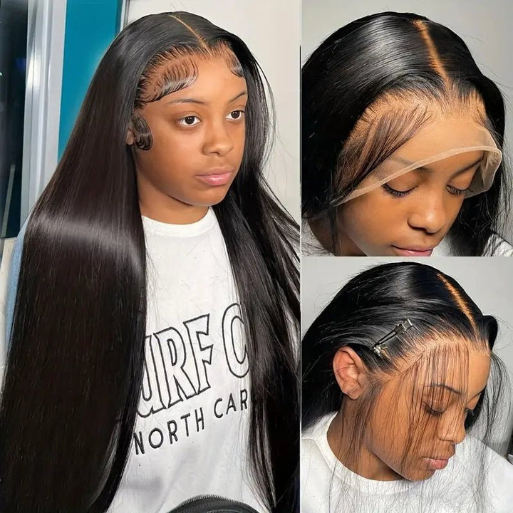 Straight Hair Human Hair 13x4 Transparent Lace Front Human Hair Wigs 180% Density - Lemoda Hair