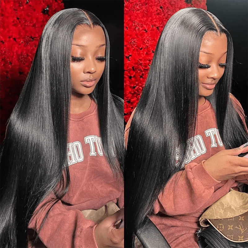 Straight Human Hair Wigs 13x4 Transparent Lace Front Wig For Women - Lemoda Hair