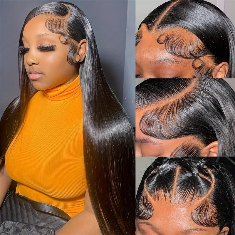 Lemoda Peruvian 13x4 Lace Front Wig for Black Women Silky Straight Human Hair Wig