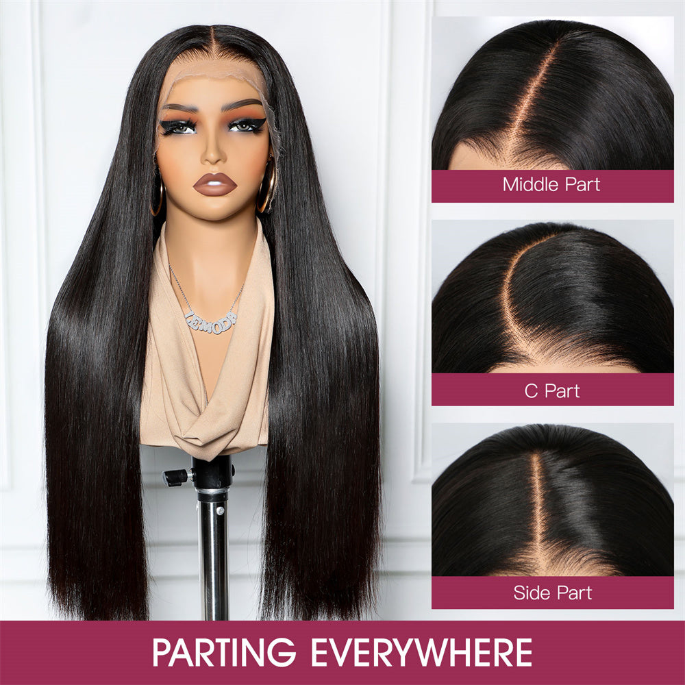 Lemoda Peruvian 13x4 Lace Front Wig for Black Women Silky Straight Human Hair Wig