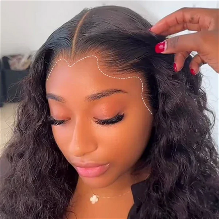 Lemoda Lagos Hairline Water Wave 13x6 Invisible Lace Frontal Wigs Human Hair