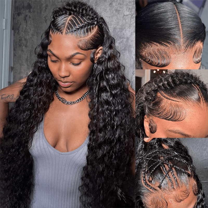 Water Wave 13x4 Lace Front Wigs Wet And Wavy Human Hair Wig Natural Hairline - Lemoda Hair