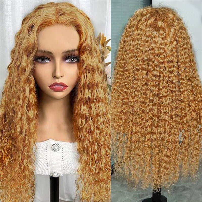 Water Wave Human Hair Wig Honey Blonde 13x4 Transparent Lace Wig Human Hair Wig For Black Women - Lemoda Hair