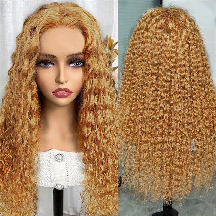 Water Wave Human Hair Wig Honey Blonde 13x4 Transparent Lace Wig Human Hair Wig For Black Women - Lemoda Hair
