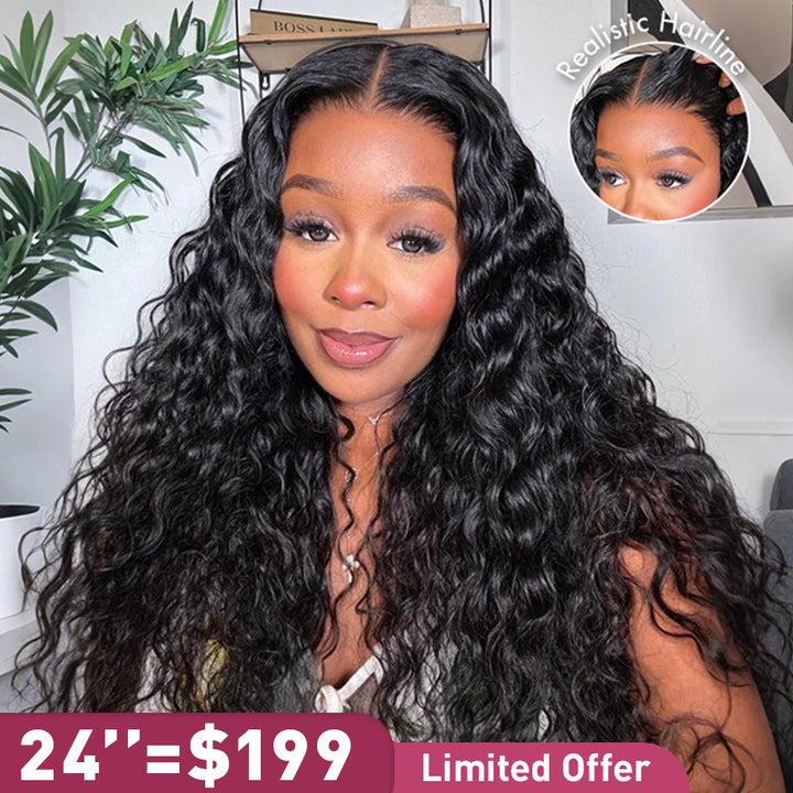 Lemoda Water Wave 13x4 HD Lace Frontal Human Hair Wigs 210% Density