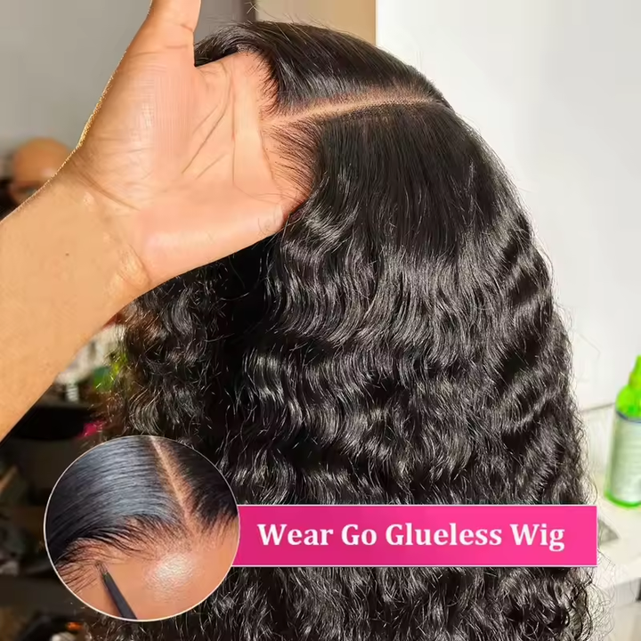 Lemoda 5x5 Lace Closure Wigs Water Wave Skinlike HD Glueless Wigs Pre Cut Lace