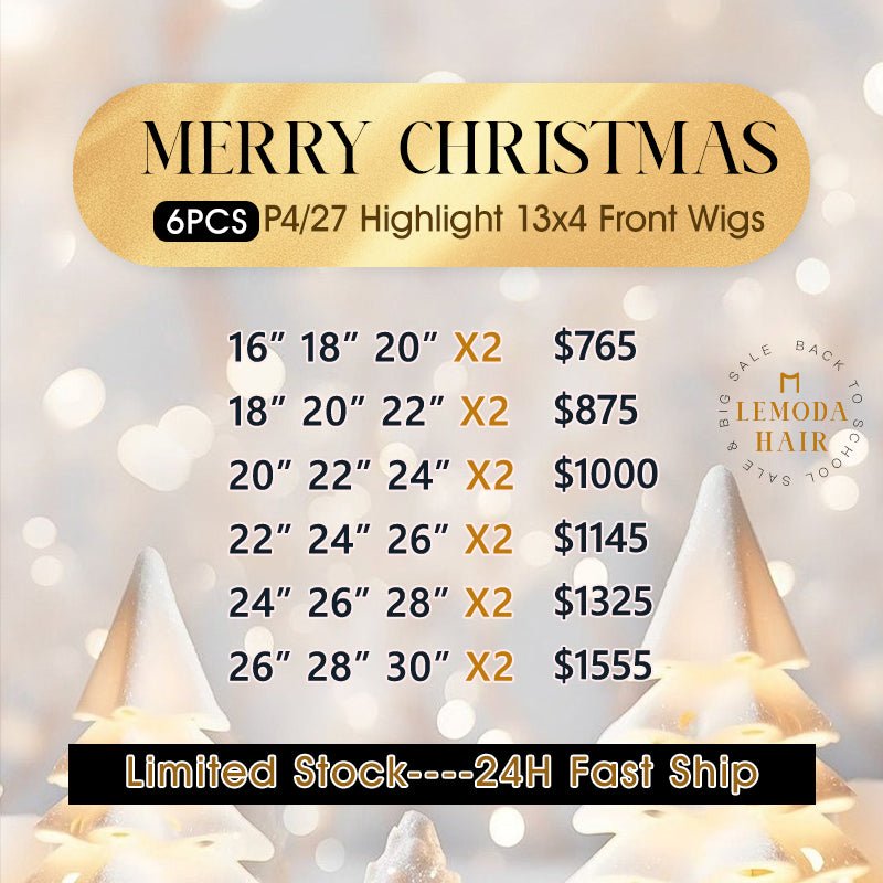 Wholesale | Lemoda P4/27 Highlight 13x4 Lace Front Wigs Human Hair 180% 6PCS - Lemoda Hair