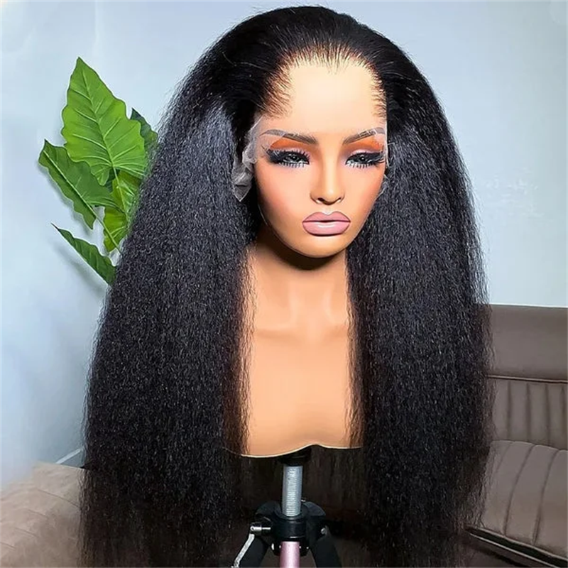 Lemoda M-Shaped Hairline Kinky Straight 13x6 HD Lace Frontal Wig Lagos Hairline Wigs