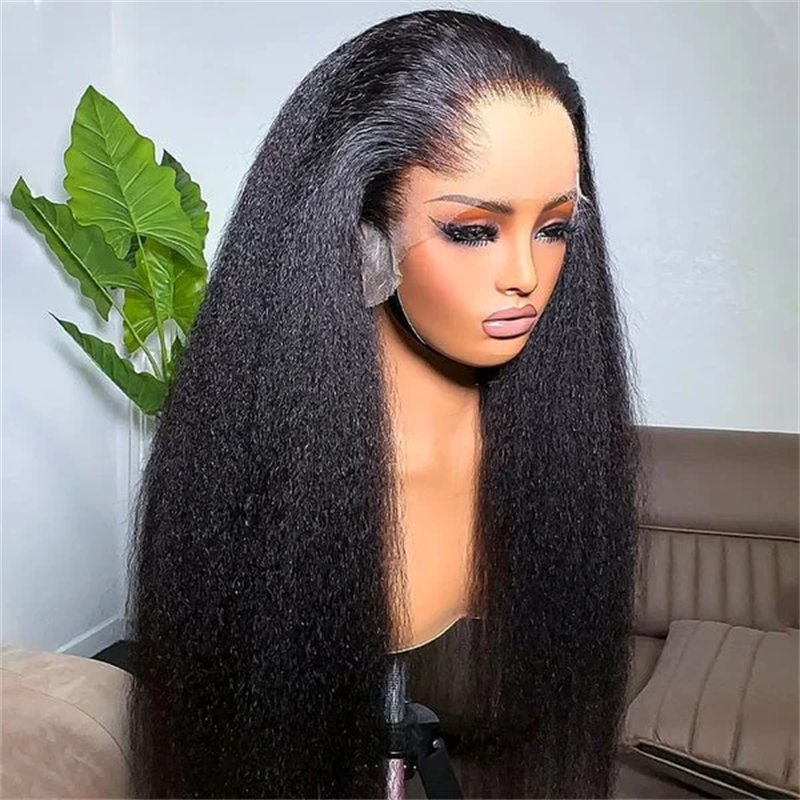 Lemoda M-Shaped Hairline Kinky Straight 13x6 HD Lace Frontal Wig Lagos Hairline Wigs