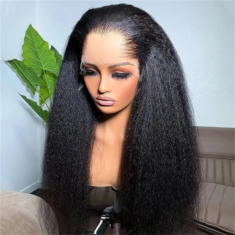 Lemoda M-Shaped Hairline Kinky Straight 13x6 HD Lace Frontal Wig Lagos Hairline Wigs