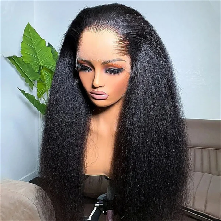 Lemoda M-Shaped Hairline Kinky Straight 13x6 HD Lace Frontal Wig Lagos Hairline Wigs
