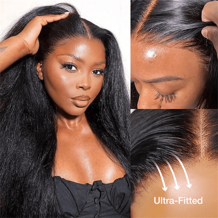 Yaki Straight Human Hair Wigs Transparent 13x4 Lace Front Wigs Pre Plucked - Lemoda Hair