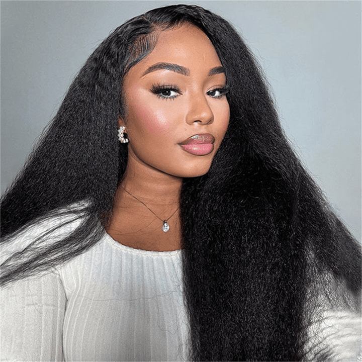 Yaki Straight Human Hair Wigs Transparent 13x4 Lace Front Wigs Pre Plucked - Lemoda Hair