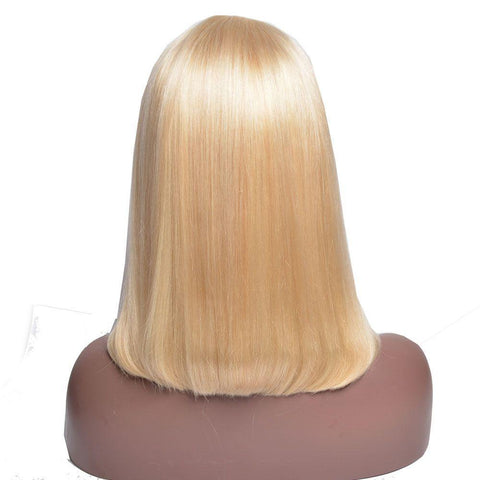 613 Blonde Short Bob Wig 13x4 Lace Front wig Brazilian Human Hair Transparent Lace with Natural Hairline