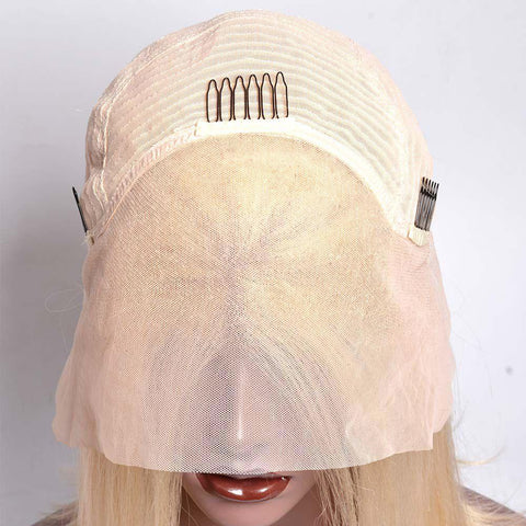 613 Blonde Short Bob Wig 13x4 Lace Front wig Brazilian Human Hair Transparent Lace with Natural Hairline