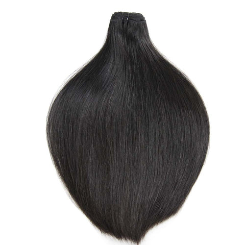 Super Double Drawn Human Hair Bundles Brazilian Straight Virgin Hair Natural Color Hair