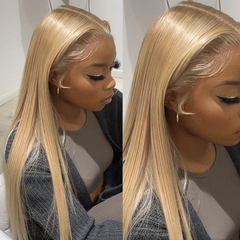 613 Blonde Transparent Lace 13x6 Lace Front Wig Straight Hair With Natural Hairline