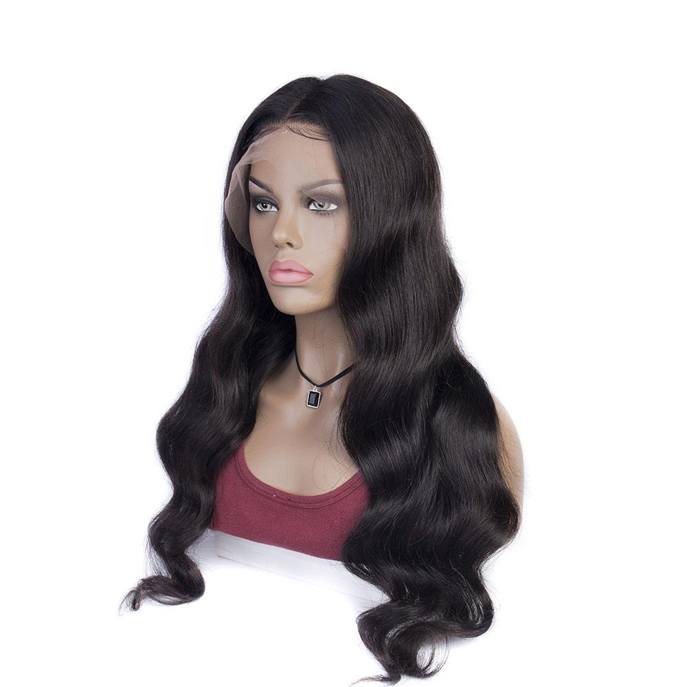 this lace front wig is made of Brazilian 100% human hair, the body wave with pre plucked give you a  more natural look