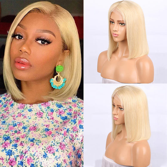 613 Honey Blonde Remy Brazilian Straight 13x4 Lace Front Human Hair Wigs