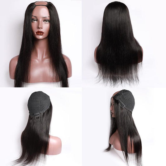 Straight U part Wig Human Hair Wigs For Black Women Lemoda Brazilian Straight Hair Wig Can be permed and Dye