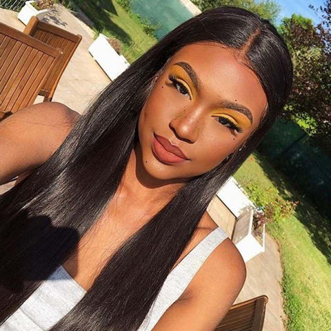 Straight 4x4 Lace Closure Human Hair Wig with Pre Plucked Baby Hair