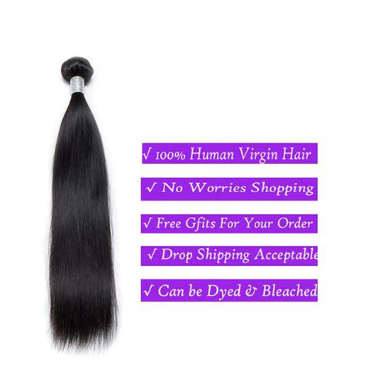 3 Bundles Brazilian Virgin Human Hair Long and Straight Hair Weft