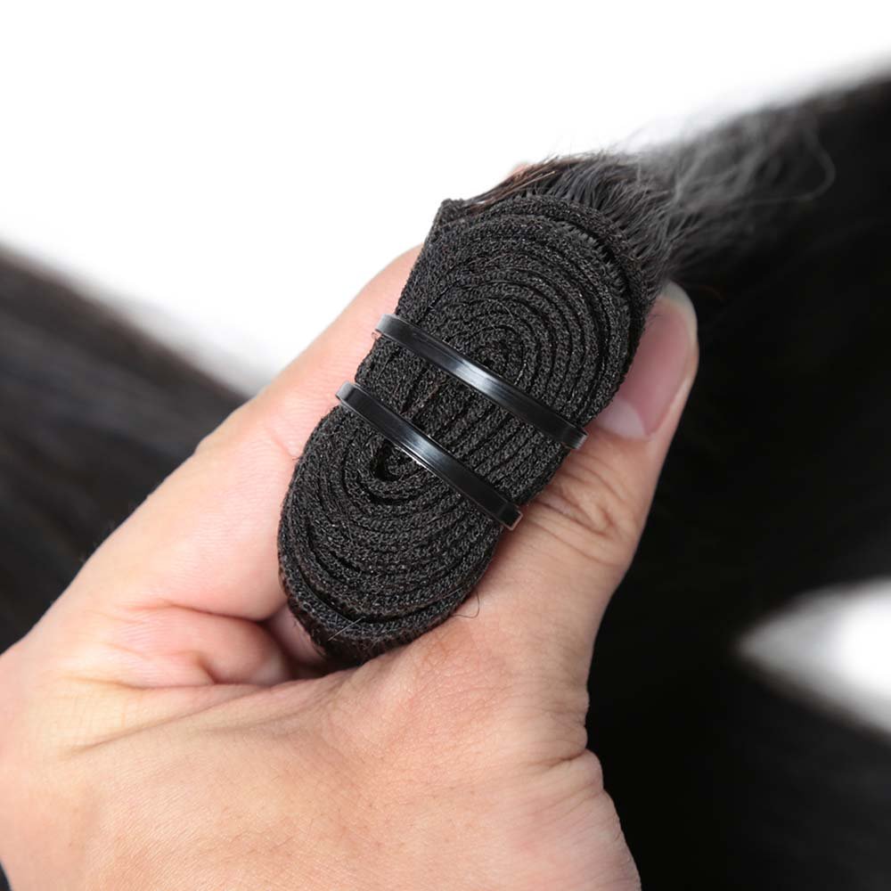 Super Double Drawn Human Hair Bundles Brazilian Straight Virgin Hair Natural Color Hair - Lemoda Hair