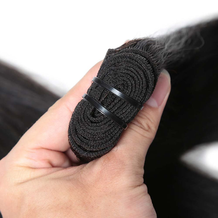 Super Double Drawn Human Hair Bundles Brazilian Straight Virgin Hair Natural Color Hair - Lemoda Hair