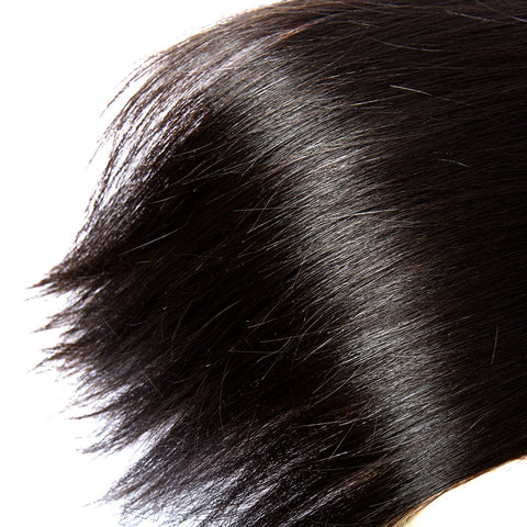 3 Bundles Natural Black Straight Peruvian Human Hair Weaves