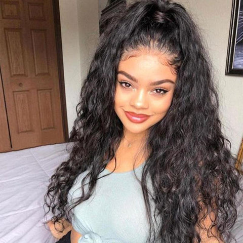 24 inches water wave lace front wigs