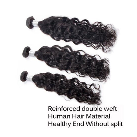 3 Bundles Water Wave Bundles Malaysian Virgin Human Hair Weave