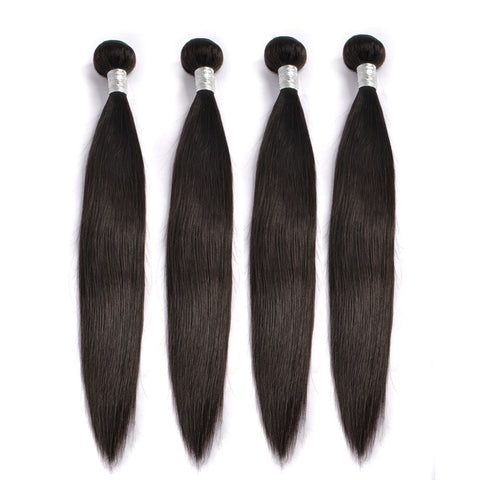 Unprocessed Human Virgin Hair Indian Straight Hair Extension 4 Bundles